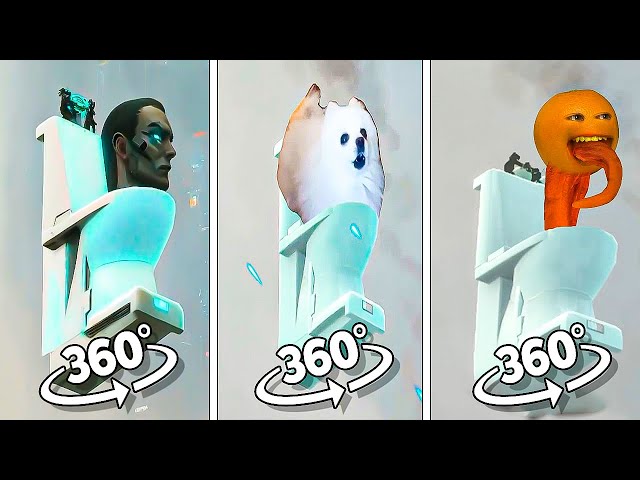 AI Skibidi vs Skibidi Dog Toilet 13 vs Annoying Orange Toilet | 360º VR