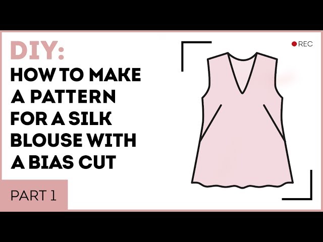 DIY: How to make a pattern for a silk blouse with a bias cut. Making a top with a ruffle. Part 1.