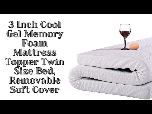 3 Inch Cool Gel Memory Foam Mattress Topper Twin Size Bed Removable Soft Cover