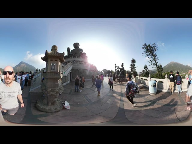 360  4K  Hong Kong -  Ngong Ping Cable Car - Big Buddah Buddhist Temple