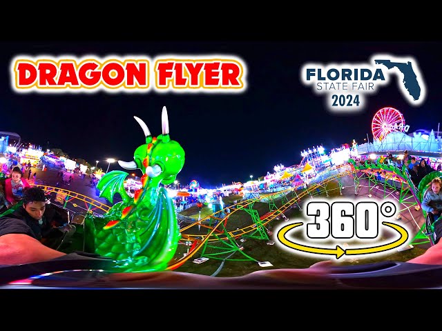 [4K VR 360°] Dragon Flyer - Launched Kiddie Coaster | On-ride POV | Florida State Fair 2024