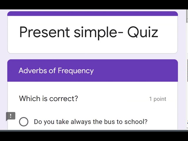 Present simple- Quiz