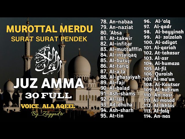 Murottal Al Qur'an Juz 30 ( Juz Amma ) Suara merdu menyentuh hati penenang pikiran | alaa aqel