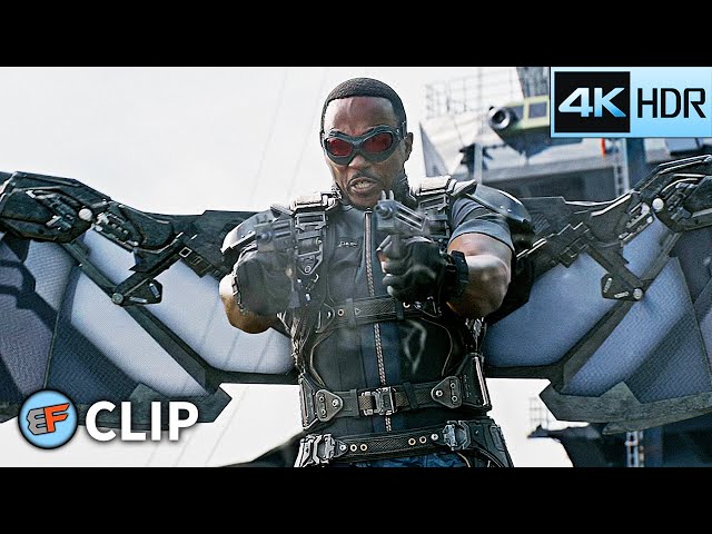 Falcon vs Bucky - Helicarrier Fight | Captain America The Winter Soldier (2014) 4K HDR Movie Clip