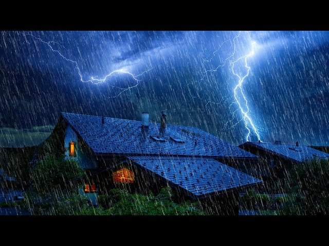 Sleep Instantly in 3 Minutes with Heavy Rain, Lightning, Strong Wind & Rumble Thunderstorm at night