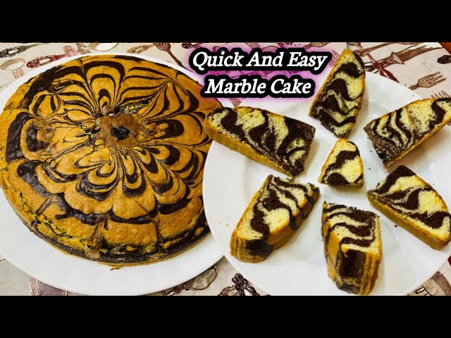 Marble Cake Recipe| How To Make Marble Cake At Home | Zebra Cake Recipe|Sponge Cake Recipes  in Oven