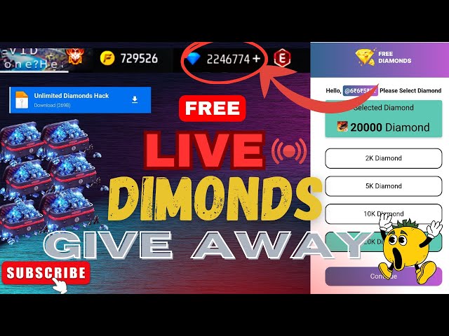 free fire unlimited dimond givaway 2025 \\road to 100k subscribers #freefirelive #freefirelivestream