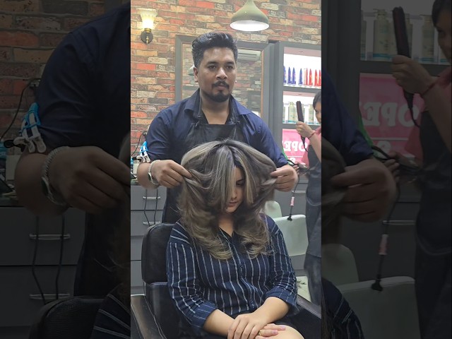 New nepali song lajai lago.....  blonde ash brown  french balayage hair color. #hair #blonde #short