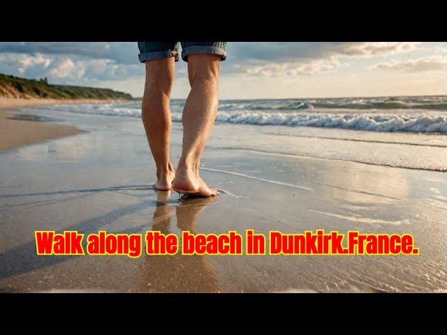 Walk along the beach in Dunkirk.France.