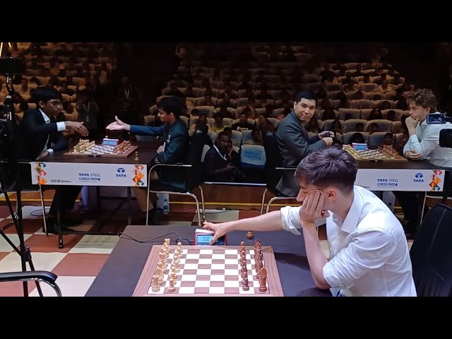 Late again!! MAGNUS CARLSEN VS DANIIL DUBOV | Tata Steel Chess 2024