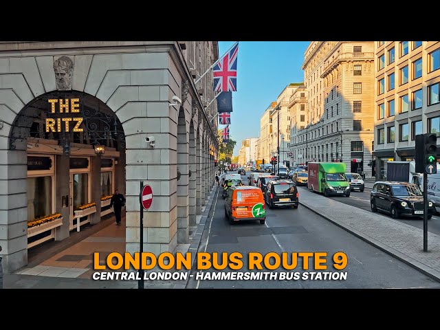 Experience London's morning Bus commute through London: Bus Route 9 from Aldwych to Hammersmith 🚌