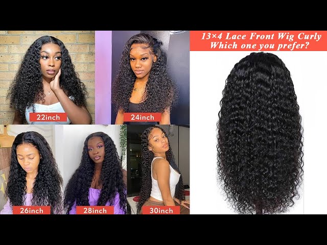 curly cheap lace front wig human hair(transparent lace, pre plucked natural hairline, natural color)