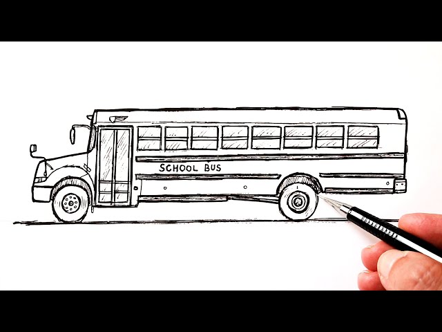 How to draw a School Bus easy