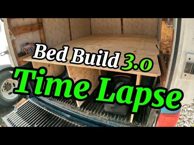 Building a Bed for my Truck Camper | No Tools Set Up #diy #truckcamping #timelapse #gopro