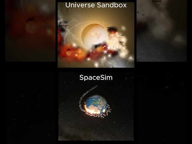 [Universe Sandbox vs SpaceSim] Earth and Moon Collision