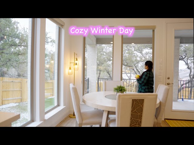 ❄️ Winter Vlog| Cozy snowy day in Austin| slow living🌿🍵