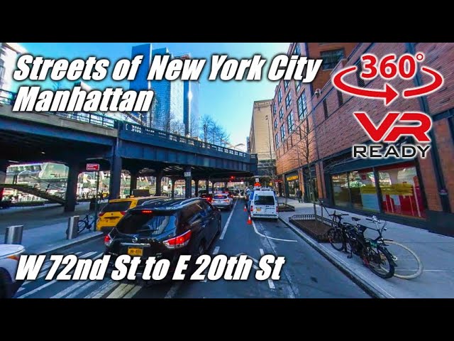 VR 360° NYC Virtual Cycling - Streets of New York City | Manhattan | W 72nd St to E 20th St