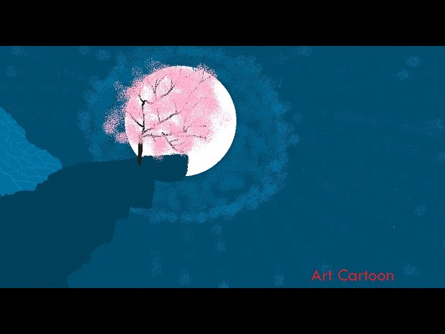 Night Moon| Painting Computer| Drawing Picture | Scenery drawing |MS paint| tutorial Microsoft paint