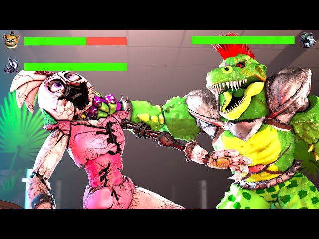 [SFM FNaF] Top 5 Shattered Security Breach vs Fight Animations WITH Healthbars