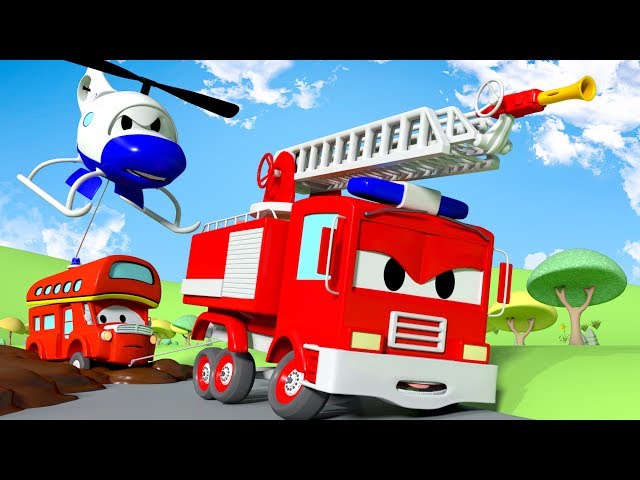 Sticky Mud  !! The Car Patrol: Fire Truck and Police Car in Car City | Cartoon Car for children