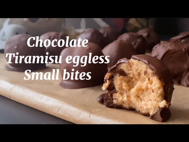 MINI TIRAMISU - EGGLESS - SMALL BITES - Covered dark chocolate 🍫 - No Bake Dessert RECIPE