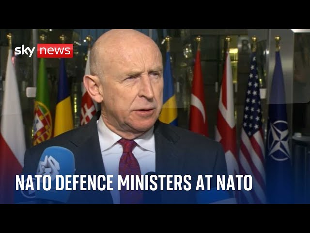 Live arrivals and doorsteps of the NATO defence ministers for a meeting in Brussels