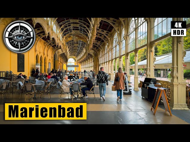 Walking Tour of Czech Spa Resort Mariánské Lázně (Marienbad) UNESCO 🇨🇿 Czech Republic 4k HDR ASMR