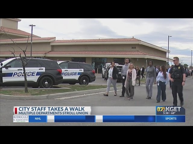 City of Bakersfield staff walk down Union Avenue