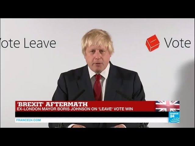 Brexit aftermath: Ex-London Mayor Boris Johnson on 'leave' vote win