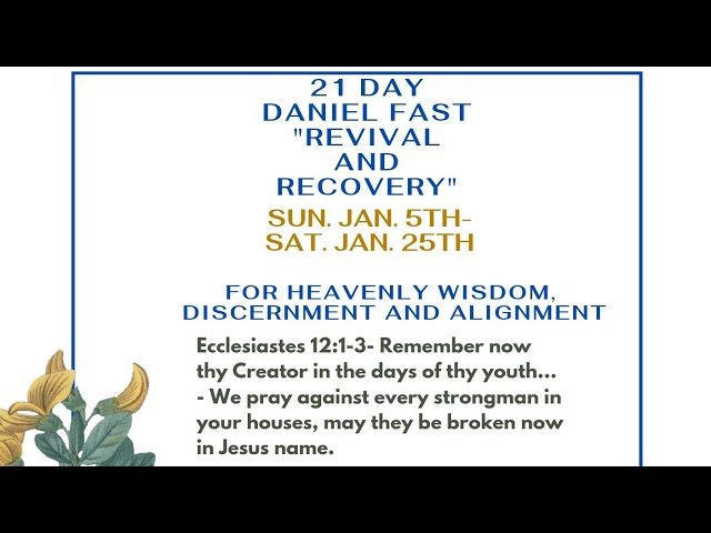 "Revival and Recovery" Prayers- Daniel Fast 2025 👑💖📖✨️✨️✨️🔥🔥🔥🔥