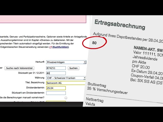 Steuererklärung – Wertschriften