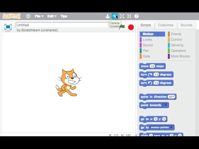 Hour of Code: Deleting the Cat Sprite