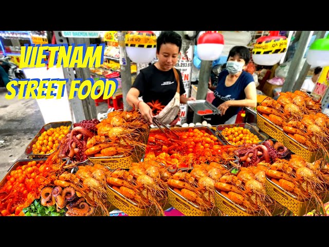 Amazing Vietnamese Street Food - Yummy - Cheap - seafood, grilled banana, bread, fried food and more