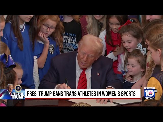 Trump signs executive order banning trans athletes from women's sports