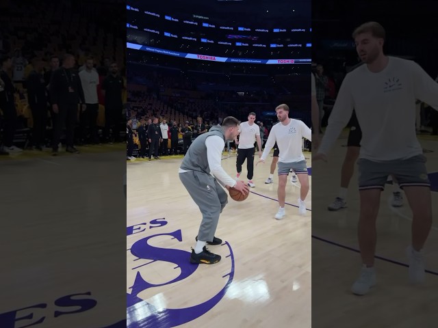 Luka gets some shots up pregame in L.A.