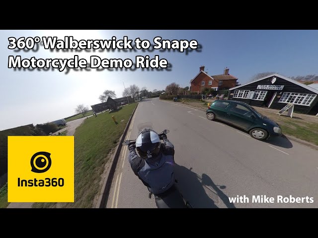 360 Walberswick to Snape Motorcycle Demo Ride | B1125 road UK | Insta360