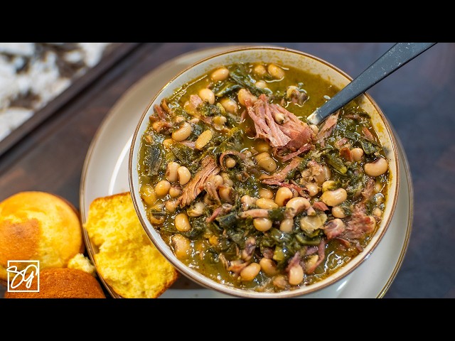 New Years Black Eyed Peas with  Collard Greens