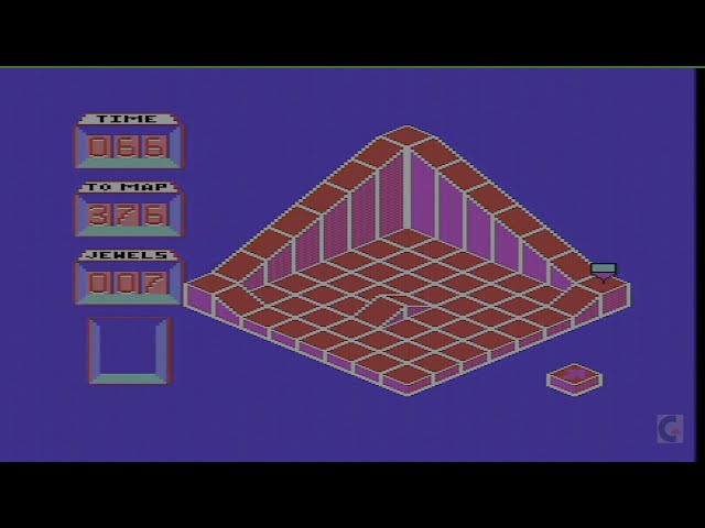 C64 Spindizzy tape-loader and gameplay