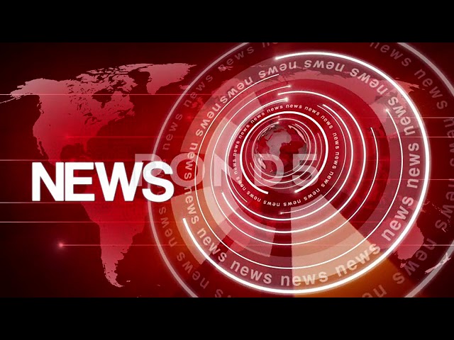 pond 5 Abstract Circle Round News Background 4K Red