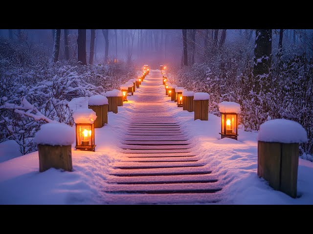 Tranquil Winter Night in January ❄️ Relaxes to Relieve Stress, Winter Night Relaxing Music