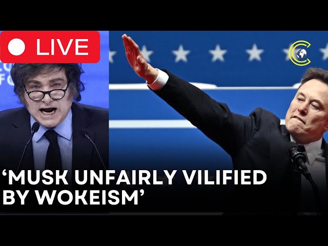 LIVE | Trump’s Friend Milei Defends Musk's 'Innocent' Nazi-Like Salute at WEF: 'Wokeism's Victim'?