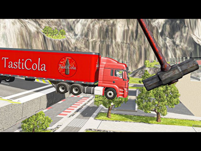 Giant Destructive Hammers vs Cars - BeamNG Drive Random Vehicles Total Destruction