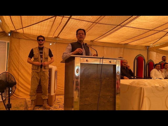 Chairman PTI  Imran Khan addressing a convention held at Khyber Pakhtunkhwa House.