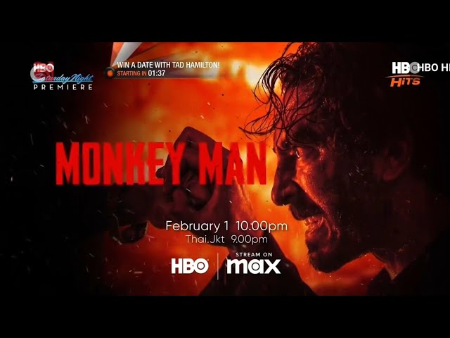 [Promo] HBO Asia - Saturday Night Premiere (February/2025): Monkey Man (2024)