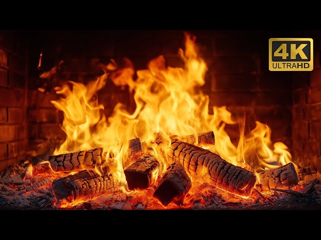 🔥 Cozy Fireplace 4K (LIVE 24/7). Fireplace with Crackling Fire Sounds. Christmas Fireplace 2024