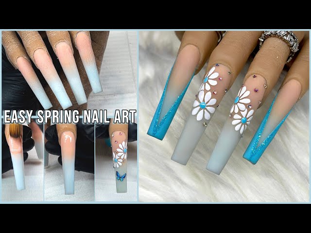 Acrylic Nails Tutorial | Spring Nail Art Design | Baby Boomer | Ombré Nail Tutorial