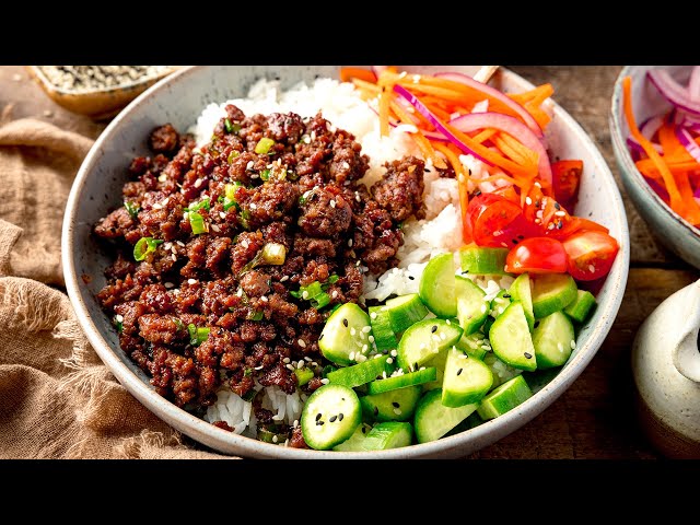 Vietnamese-Style Minced Beef Rice Bowls