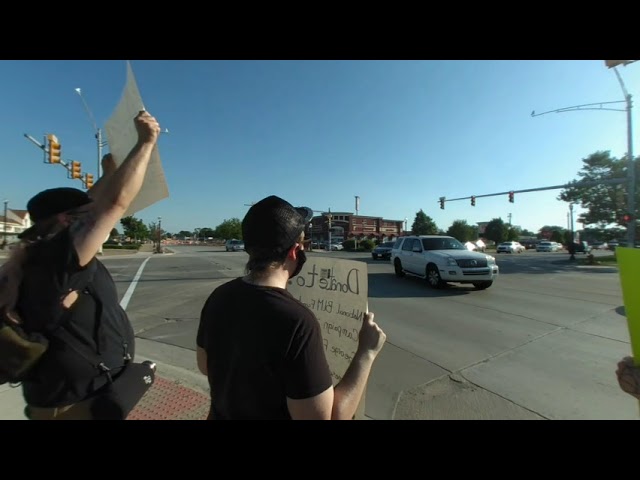 Small protest in Hazel Park