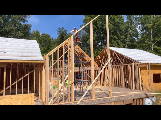 Roofing The Loft and Framing the Front Wall of the Great Room | That's a Tall Wall!