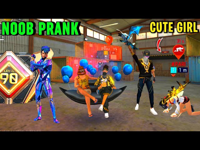 NOOB PRANK FREE FIRE 🔥 Prank with Random Rich GIRL 😱 Funny Prank Video - Garena Free Fire 🔥 Y GAMING